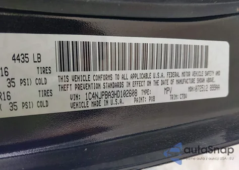 2017 Jeep Patriot Sport Fwd z USA, uszkodzony, nr VIN 1C4NJPBA3HD102608